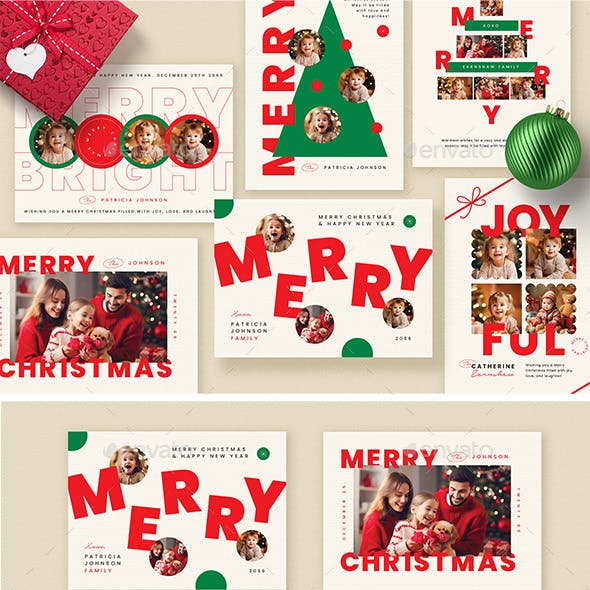 6 Simple Christmas / Holiday Card