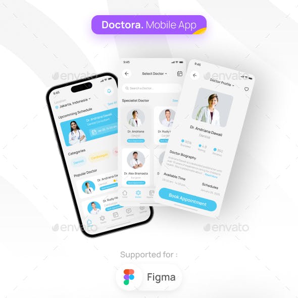 Doctora - Doctor Appointment Mobile App UI Kit