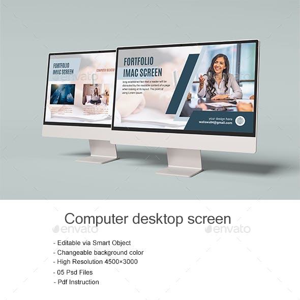 Desktop Monitor Screen Mockup