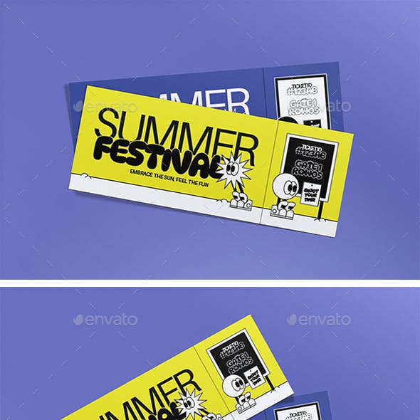 Yellow Retro Summer Festival Ticket