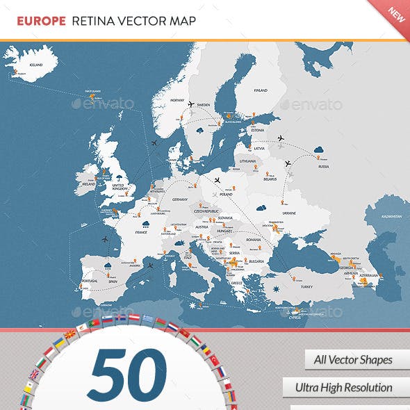 Europe Retina Vector Map